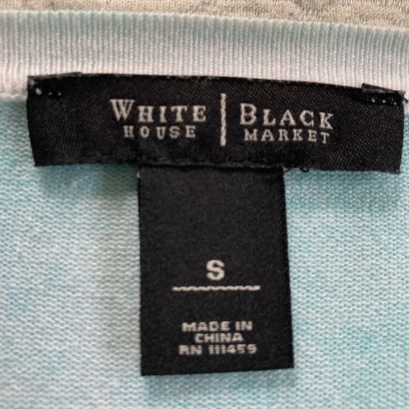 WHITE House, Black market rhinestone turquoise cardigan. Size S - Picture 6 of 8